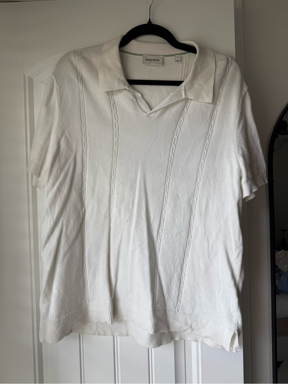 Bonobos White Knit Short-Sleeve Polo